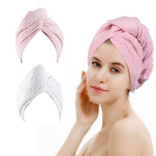 M-bestl 3 Pack Microfiber Hair Towel,Hair Towel Wrap,Super Absorbent and Lightweight Hair Turban,Hair Drying Towel for Women to Dry Hair Faster(Dark Gray& Purple& Pink)