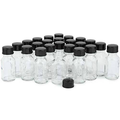 Vivaplex, 24, Clear, 15 ml Glass Bottles, with Lids