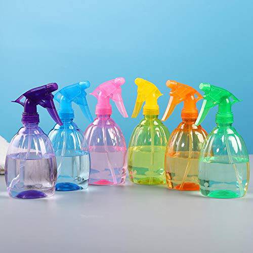 6 Pcs Spray Bottles 17 oz / 500ml Empty Colorful Adjustable Nozzle Plant Mister Spray Bottles Essential Oils Travel for Cleaning Solutions Planting Aromatherapy Makeup Hairdressing Garden Plant
