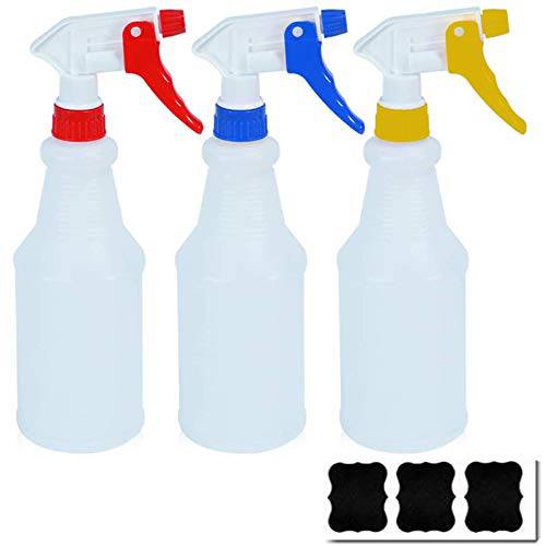 Cosywell Plastic Spray Bottles 750 ml 25oz Heavy Duty Spraying Bottle Leak Proof Mist Water Bottle for Chemical and Cleaning Solutions All-Purpose Adjustable Head Sprayer 3 Pack