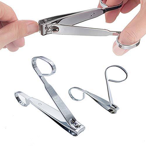 Cafurty 2 Pack Nail Clippers, Sharp Stainless Steel Fingernail Clipper Curved Blade Toenail Clipper Set for Ingrown Manicure, Pedicure, Men & Women - Set of 2 (Small and Large)