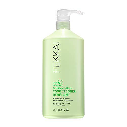 Fekkai Brilliant Gloss Conditioner - 1 Liter - Replenishes Moisture in Dry, Frizz-Prone Hair - Salon Grade, EWG Compliant, Vegan & Cruelty Free