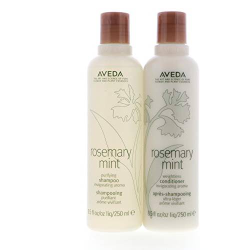 Aveda Rosemary Mint Purifying Shampoo 8.5oz & Weightless Conditioner, 8.5 Fl Oz (Pack of 2)