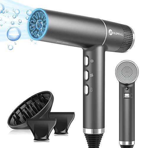 slopehill Hair Dryer with Unique Brushless Motor | IQ Perfetto | Innovative Microfilter | Oxy Active Technology | Led Display (Gray)