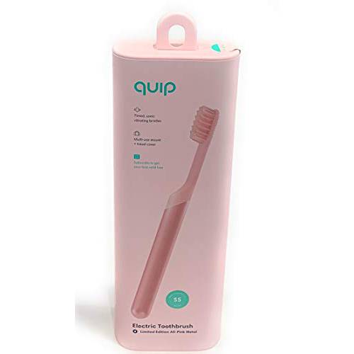 Quip Electric Toothbrush Limited Edition All Pink Metal Includes Travel Mount Multi Use Cover