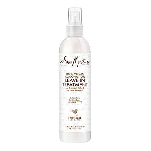 SheaMoisture 100% Virgin Coconut Oil Leave-in Conditioner Treatment for All Hair Types 100% Extra Virgin Coconut Oil Silicone Free Conditioner 8 oz