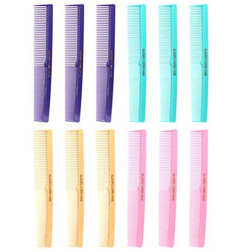 Allegro Combs 420 Barber Comb Comb Set Hair Cutting Combs Pocket Comb Combs for Hair Stylist Fresh Mix 12 pk.