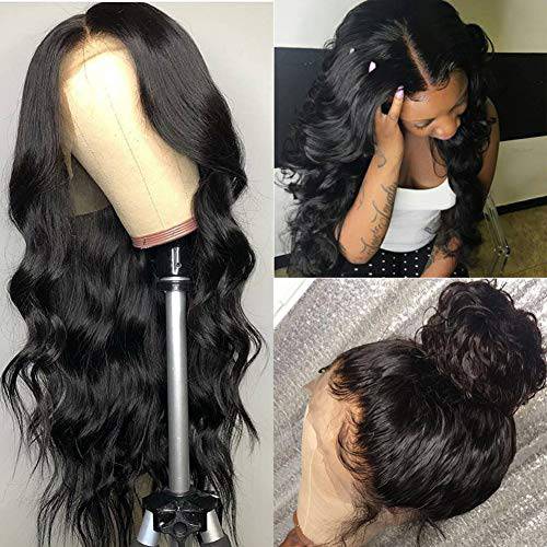 ISEE Hair 180% Density 10A Brazilian Body Wave Lace Front Wigs Human Hair Glueless Lace Front Human Hair Wigs For Women Black Pre Plucked Unprocessed Virgin Brazilian Hair Wig(20’’ Natural Color)