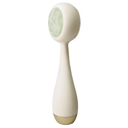 PMD Clean Pro Jade - Smart Facial Cleansing Device with Silicone Brush & Jade Gemstone ActiveWarmth Anti-Aging Massager - Waterproof - SonicGlow Vibration - Clear Pores & Blackheads