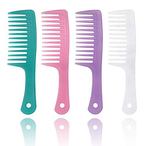 4 Pcs Wide Tooth Comb Detangling Hair Brush,Paddle Hair Comb,Care Handgrip Comb-Best Styling Comb for Curly Hair Long Hair