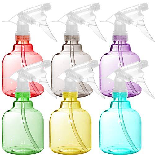 Youngever 6 Pack Empty Plastic Spray Bottles, 6 Assorted Colors (12 Ounce)