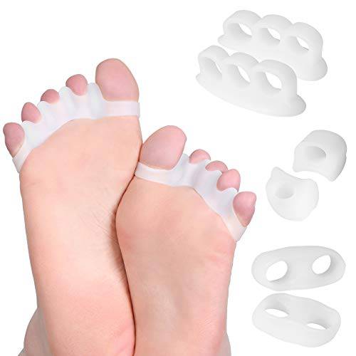 Toothbace Gel Toe Separator Forefoot Cushion Pad BCorrector Splint Big Toe Straightener, Hallux Valgus Protector Socks Gel Toe Separator Hammer Toe Alignment for BPain Relief for Women Men