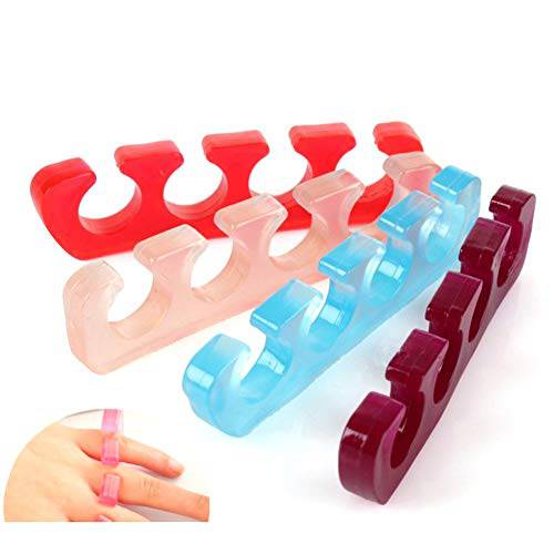 Separator Divider for Toe and Finger Silica gel Toe Spacer Great Toe Cushions for Nail Art Salon Pedicure Manicure (4 Pack)