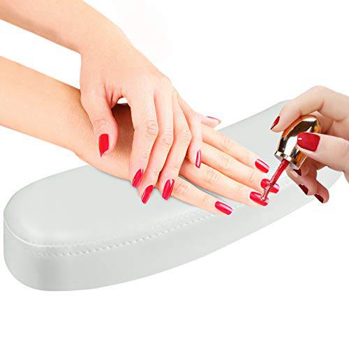 Nail Arm Rest Cushion Pillow, TOROKOM Nail Arm Rest Pillow Pad For Manicure Hand Arm Cushion for Nails Table Desk Station Detachable Washable for Nails Art Salon Home Use(White)