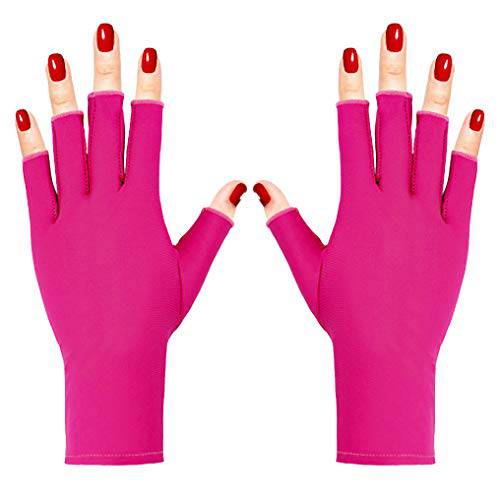 Pimoys Anti UV Gloves for Nail Lamp Light Manicure Gloves UV Light for Gel Nails, Hand UV Protection Fingerless Gloves for Nail UV lamp