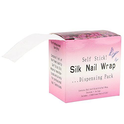 Chrontier Silk Nail Wrap Nail Splits Breaks Instant Reinforce Repair Bandage Tape Protector Self Adhesive Easy Trimerable for UV Gel Acrylic Nail Art Extension Fiberglass Professional Manicures Tool