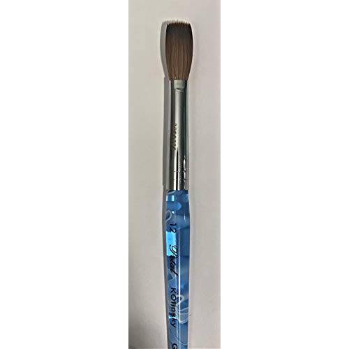 Blue Marble Petal Kolinsky Acrylic Manicure Powder Nail Brush (CRIMPED) - (Size 12)