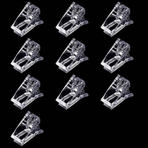 Gel Nail Clips,10 Pcs Quick Building Poly Gel Nail Tips Clip Plastic Transparent Finger Extension UV LED Builder, Reusable Assitant Nail Clip Tool Manicure DIY Equipment by QPEY