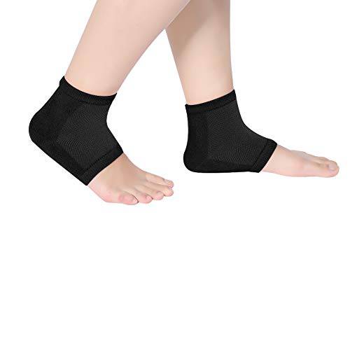 Gel Heel Sock, Foot Care Socks Pain Relief Socks Moisturizing Heel Protective Sleeves Half Pain Relief Socks(Black)