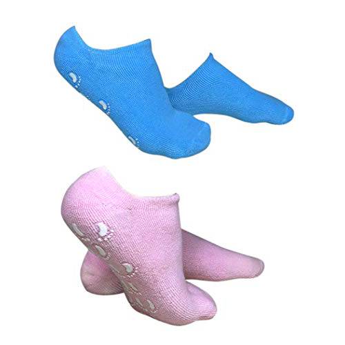 KSZ TRADERS GEL SOFT Moisturizing Socks, Infused with Essential Oils and Vitamins, For Repairing and Softening Dry Cracked Feet Skins in PINK AND BLUE COLOR (blue)