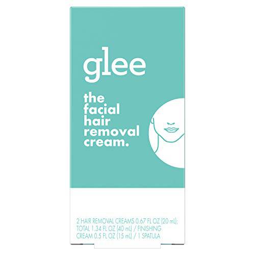 JOY Glee Women’s Facial Hair Removal Cream Kit -2 Facial Hair Removal Creams + Finishing Cream + Face Mask Applicator, Pink, 1 Count