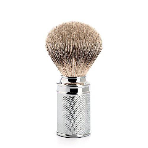 MÜHLE Traditional Silvertip Badger Shaving Brush | Chrome Plated Stainless Steel Handle | Luxury Shave Accessory for Men
