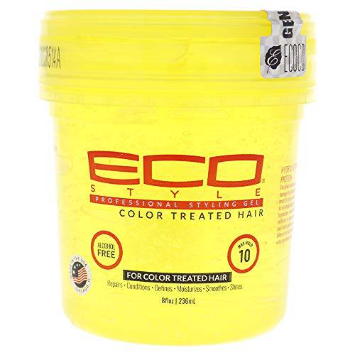 Ecoco Eco Style Gel - Colored Hair - For All Hair Types - Contains Uv Protection - Special Formula For Colored And Highlighted Hair - Controls And Defines With Long Lasting Shine - No Flakes - 8 Oz
