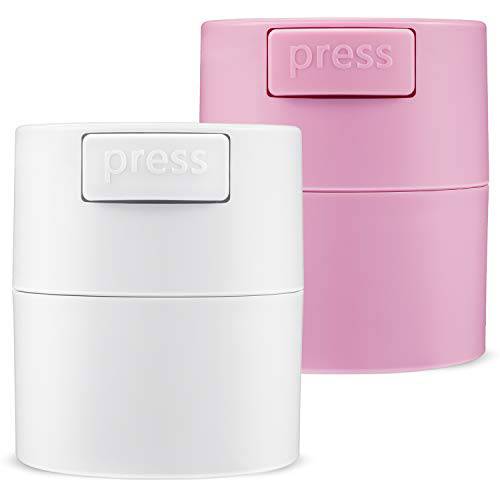 2 Pieces Eyelash Extension Glue Container Lash Glue Storage Jar Vacuum Seal Portable Cosmetic Leak-proof Glue Tank, Pink and White