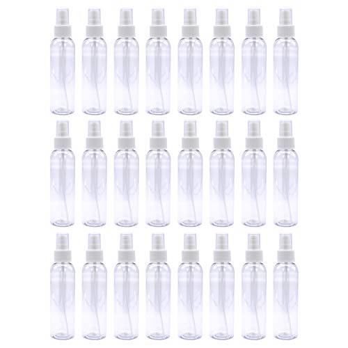 TRENDBOX 4oz Fine Mist Clear Spray Bottles with Pump Spray Cap 24 Pack BPA-Free Travel Containers For Essential Oils, Facial Spray, Hair Spray, Perfumes and any other liquid