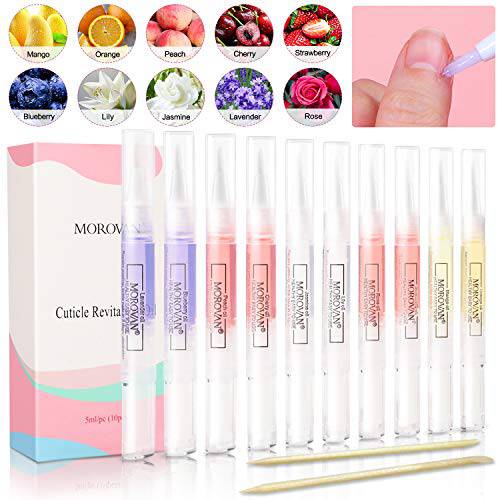 Morovan Nail Cuticle Oil Pen for Nail Nail Treatment Care with Natural Ingredients Nail Softener and Strengthener With Vitamins Moisturized Gel Nail Polish Repair Pen For Gel Nails (10PCS)
