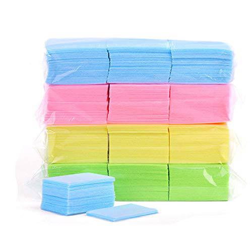 EORTA 1200 Pcs Disposable Nail Wipes Nail Polish Remover Lint Free Cotton Soft Pads for Acrylic Gel Nail, Nail Art, Finger/Toenail Care, 2 Random Colors