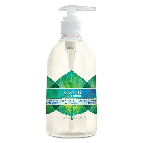 Seventh Generation 22930 Natural Hand Wash Free & Clean Unscented 12 oz Pump Bottle