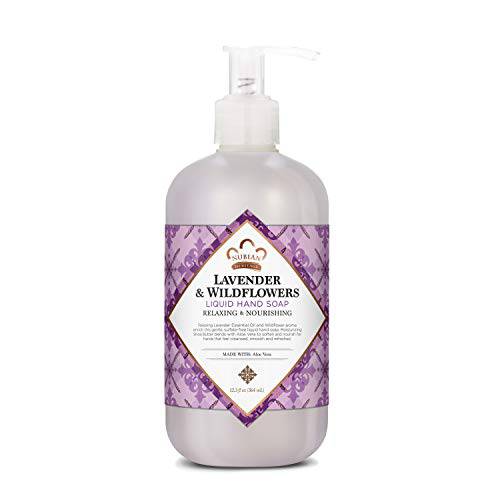 Nubian Heritage Liquid Hand Soap for Dry Hands Lavender and Wildflowers Cruelty-Free Skin Care 12.3 oz, 2090611