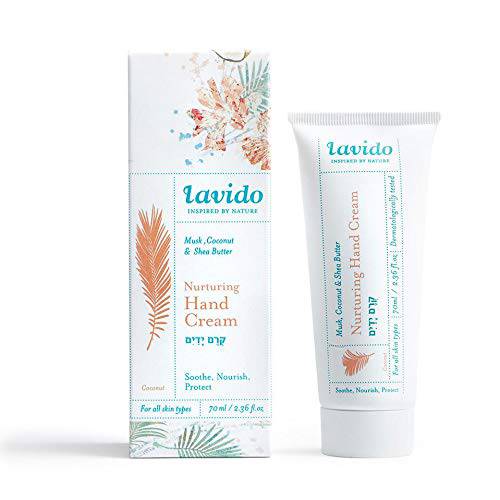 Lavido - Natural Nurturing Hand Cream | Clean, Non-Toxic Skincare (Musk + Coconut, 2.4 oz | 70 ml)