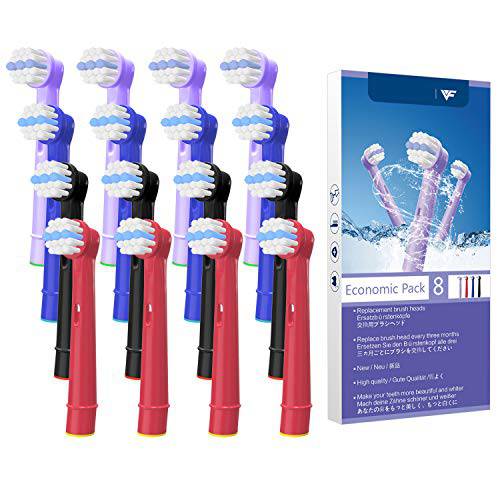 WuYan Replacement Toothbrush Heads for Oral B , 16 Pack Adults Multicolor Precision Electric Toothbrush Heads Compatible with 7000/Pro 500/1000/3000/8000/ 9000