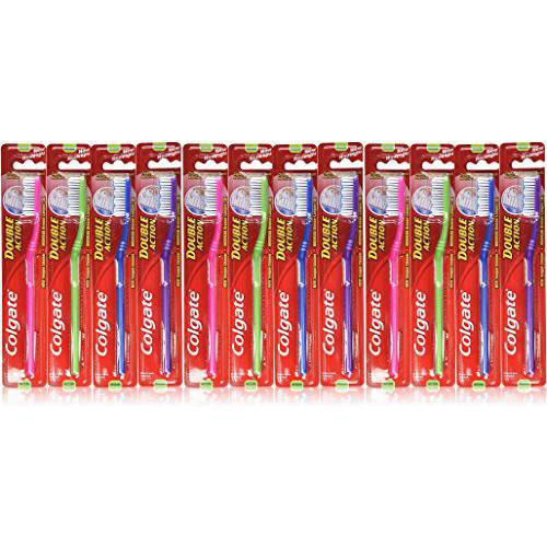 Colgate Toothbrush Double Action, Medium (Pack of 12)