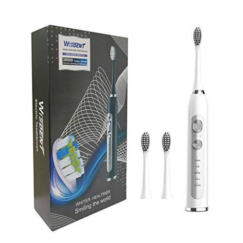 wisdent Sonic Electric Toothbrush for Adults, Sonic Rechargeable Toothbrush, Electric Toothbrush with 15 Modes , Toothbrush with High Vibration Frequency 8 Brush Heads