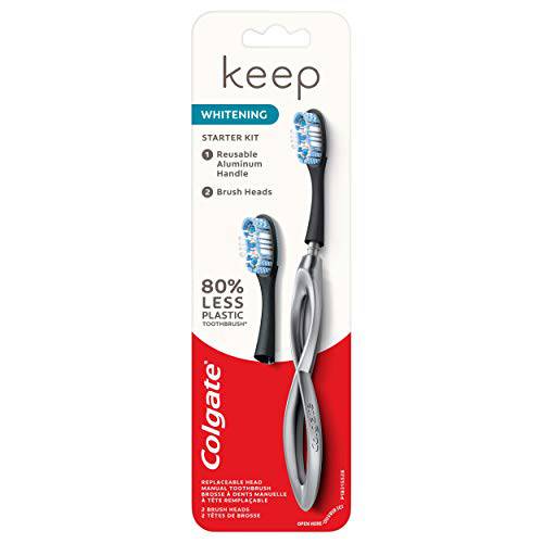 Colgate Keep Manual Toothbrush Whitening Starter Kit - Silver, 1 count