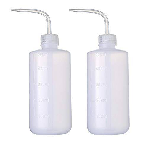 Tattoo Wash Bottle,Beoncall 2Pcs 500ml Safety Tattoo Wash Bottle Watering Tools,Economy Plastic Squeeze Bottle for Tattoo Supplies(500ml / 16oz)