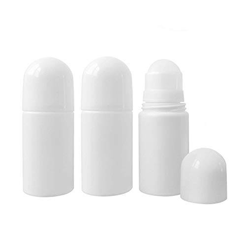lasenersm 3 Pieces 1.69oz /50ml Empty Refillable Roll On Bottles Plastic Roller Bottle Plastic Rollerball Bottles Reusable Leak-Proof DIY Deodorant Containers for Essential Oil Perfumes Balms