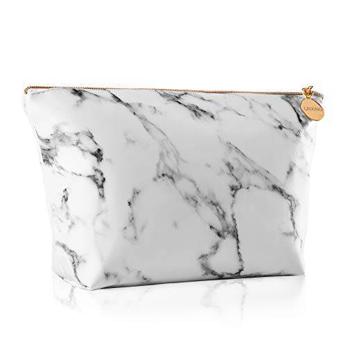 Marble Makeup Bag Large Cosmetic Bag Portable Waterproof Organizer Bag Travel Toiletry Pouch for Women Girls