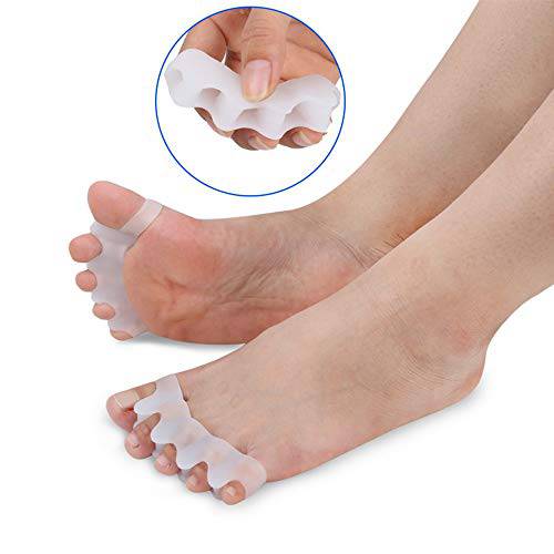 Dr.Pedi Toe Separator for Feet Correct Toes Yoga 10 Pieces Silicone Hammer Toe Corrector for Women & Men Correct Toe Straighteners for Overlapping Toes