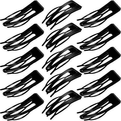 32 Pieces Snap Hair Clips for Women, 3 Prong Clips for Hair, Double Grip Hair Clips Metal Snap Clips, Hair Comb Clips Snap Hair Barrettes for Women Girls Hair Accessories (Black)