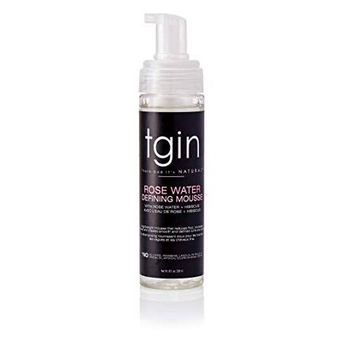 tgin Rose Water Defining Mousse for Natural hair - Curls - Waves - Low Porosity Hair - Fine hair 8oz