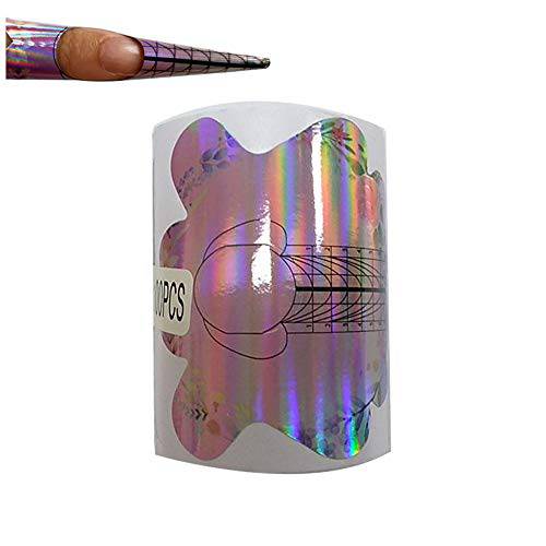 Yigo 500PCS Stiletto Nail Tips Laser Nail Forms Gel Polish Extension Forms Acrylic Tips Nail Art Decoration DIY Nail Gel Curl