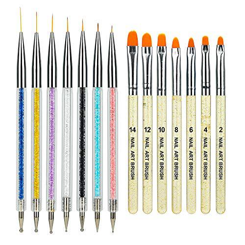 Mcduyant 5 Pieces Nail Polish Pens for Nail Art Resin Nail Art Palette Nail Holder Mixing Palette Nail Design Brushes