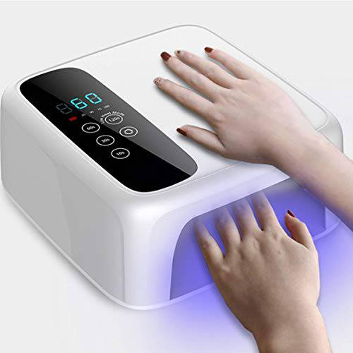 UV LED Nail Lamp 72W with Adjustable LED Screen, Rechargeable Nail Dryer Gel Polish Light, Cordless Nail Dryer Gel Polish Light with 4 Timer Setting, Automatic Sensor, LCD Display