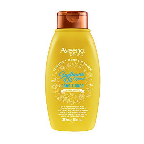 Aveeno Sunflower Oil Blend Conditioner, for Dry Damaged Hair, Dye, Paraben & Sulfate Surfactants Free, 12oz