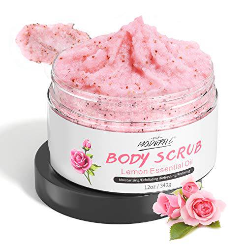 Lavender Body Scrub Natural Organic Dead Sea Salt Anti Aging & Exfoliation Moisturizes and Nourishes Hand Feet & Skin