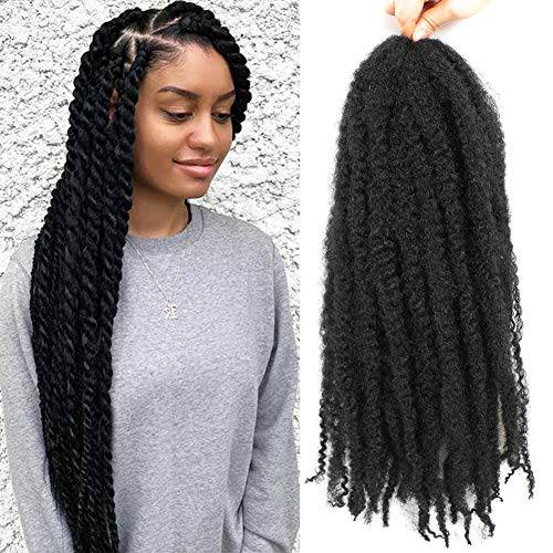 6 Packs Marley Twist Braiding Hair 24 Inch Marley Hair Crochet Braids Long Afro Kinky Synthetic Kanekalon Fiber Marley Hair For Twists Braiding Hair Extensions (24inch, 1)